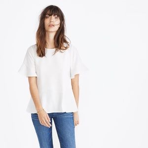 Madewell Flare Hem Top (White)